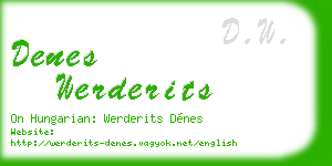 denes werderits business card
